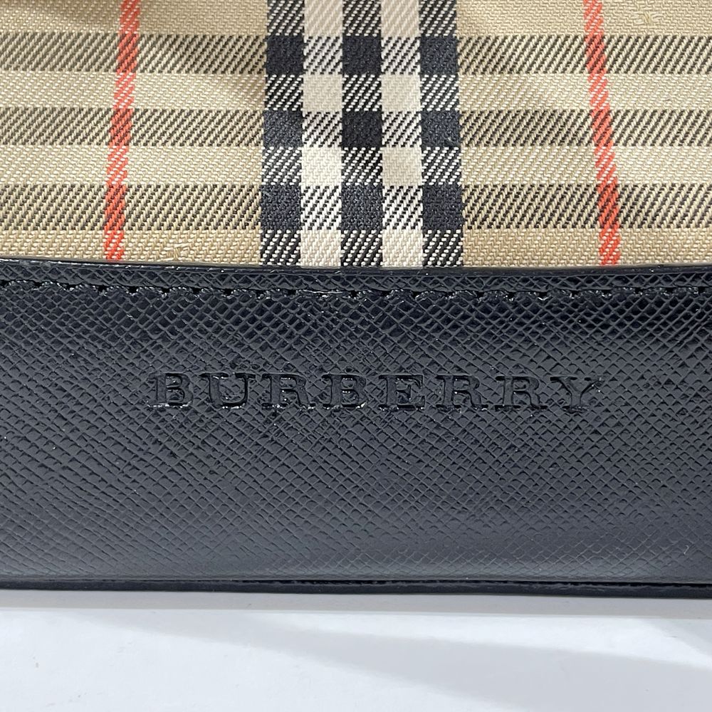 BURBERRY Logo Check Charm Handbag Canvas/Leather Women's [Used B] 20240310