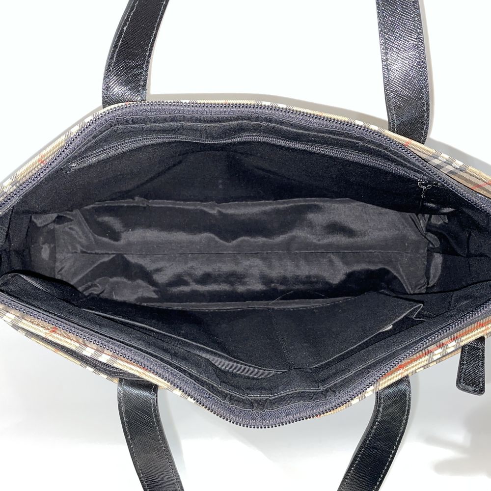 BURBERRY Logo Check Charm Handbag Canvas/Leather Women's [Used B] 20240310