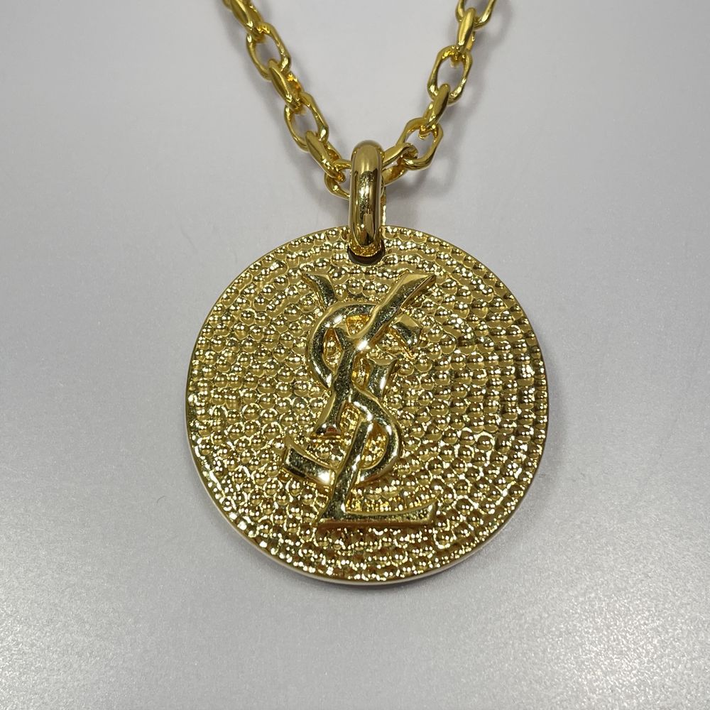 YVES SAINT LAURENT YSL Logo Chain Vintage Necklace GP Women's [Used AB] 20240223