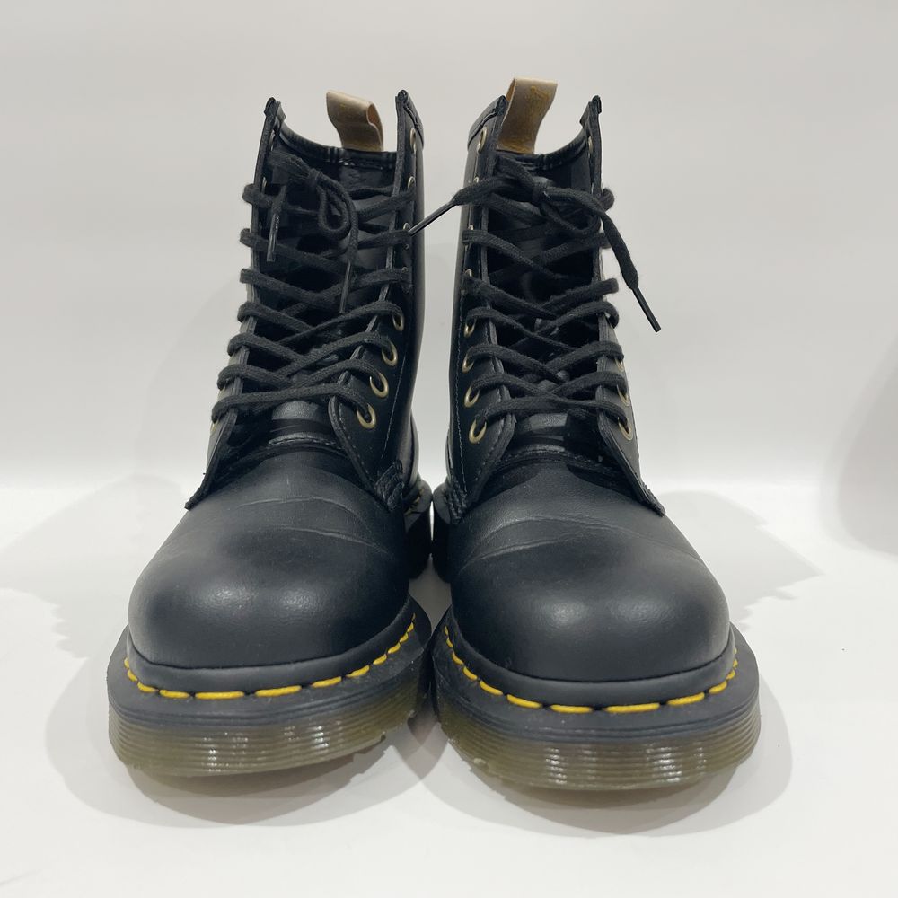 中古AB/使用感小】Dr.Martens ドクターマーチン 14045 Vegan 8ホール レースアップ UK4（23㎝程度） レディース ブーツ  ブラック20453344