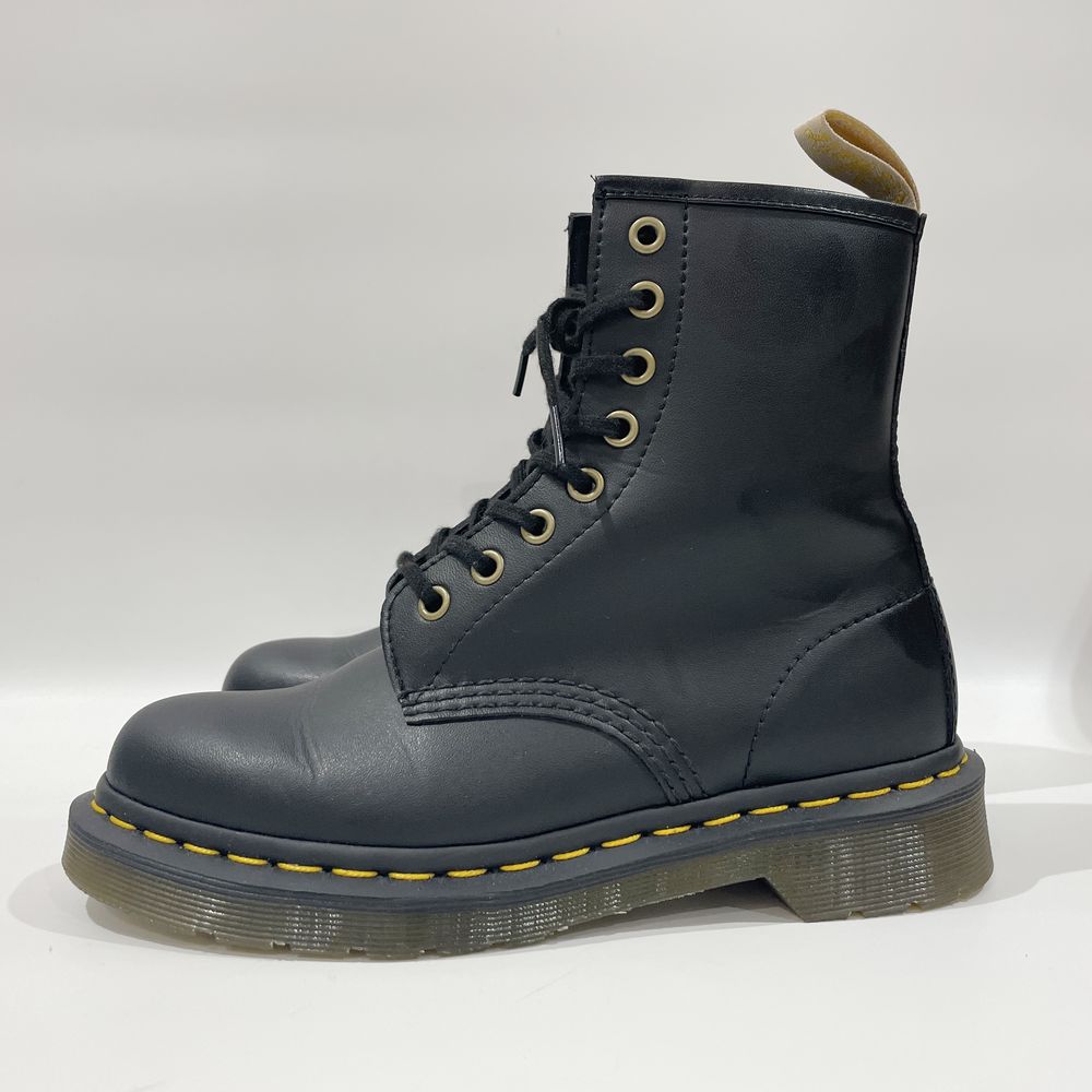 中古AB/使用感小】Dr.Martens ドクターマーチン 14045 Vegan 8ホール レースアップ UK4（23㎝程度） レディース ブーツ  ブラック20453344