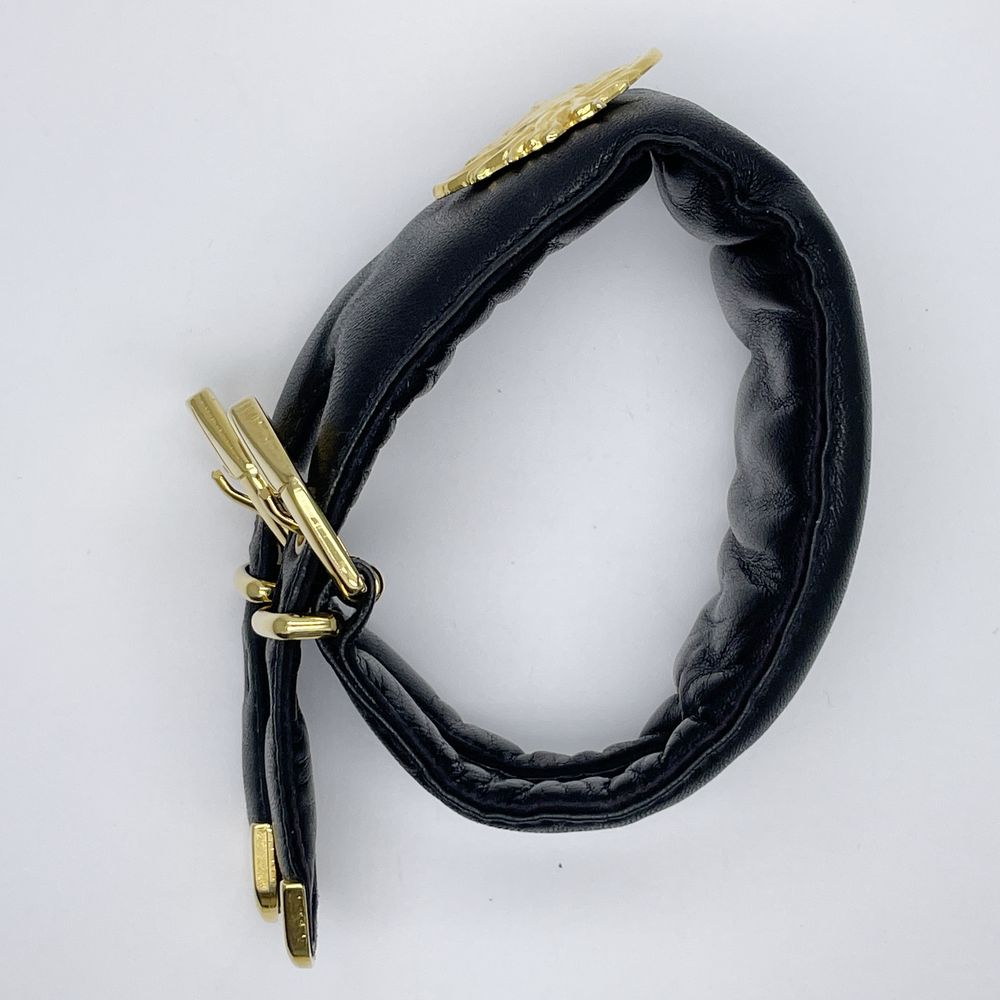 Gianni Versace Medusa Leather Wristband 24cm Vintage Bracelet / Unisex [Used AB]
