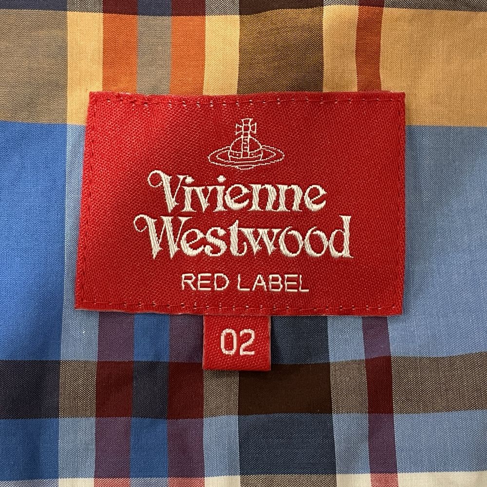 Vivienne Westwood Red Label (Vivienne Westwood Red Label) Size 02 (M size) Plaid Shirt Flare Skirt Volume Open Collar Dress/Women's [Used AB]