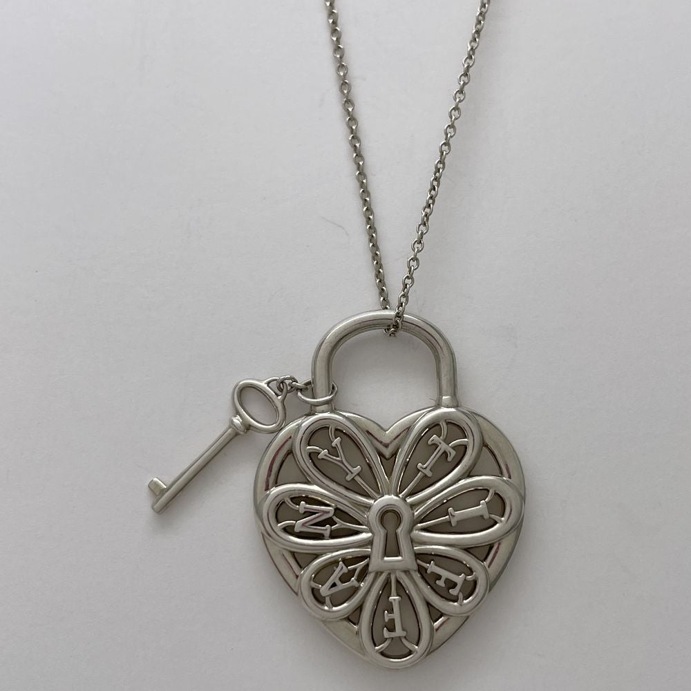 TIFFANY&amp;Co. [Rare] Filigree Heart Key Necklace Silver 925 Women's [Used AB] 20240214