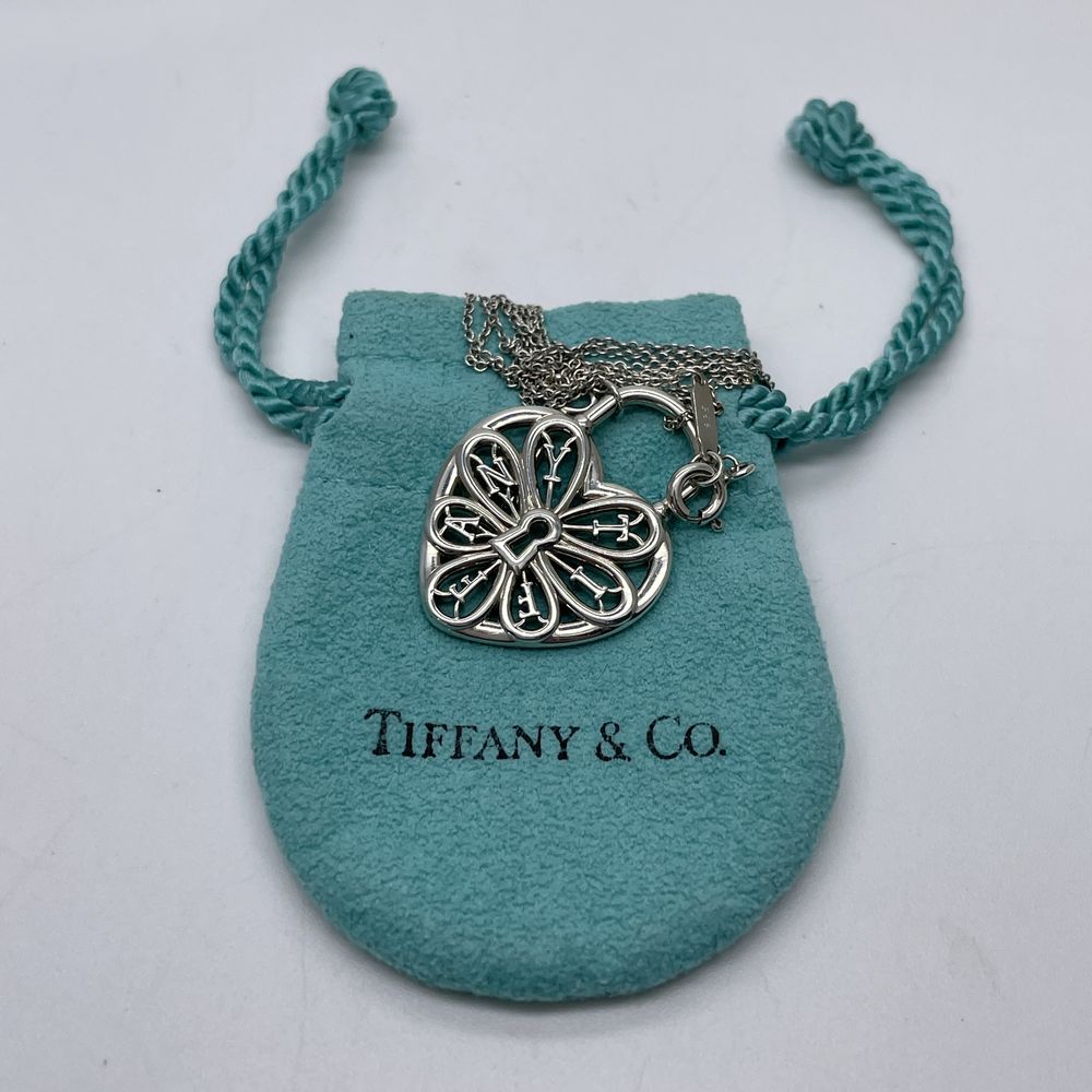 中古AB/使用感小】TIFFANY&Co. ティファニー 【レア】フィリグリー ハート キー シルバー925 レディース ネックレス20453584