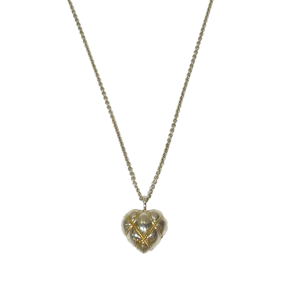 TIFFANY&amp;Co. Chain Cross Heart 925/750 Combination Vintage Necklace Silver 925/750 Unisex [Used AB] 20240210