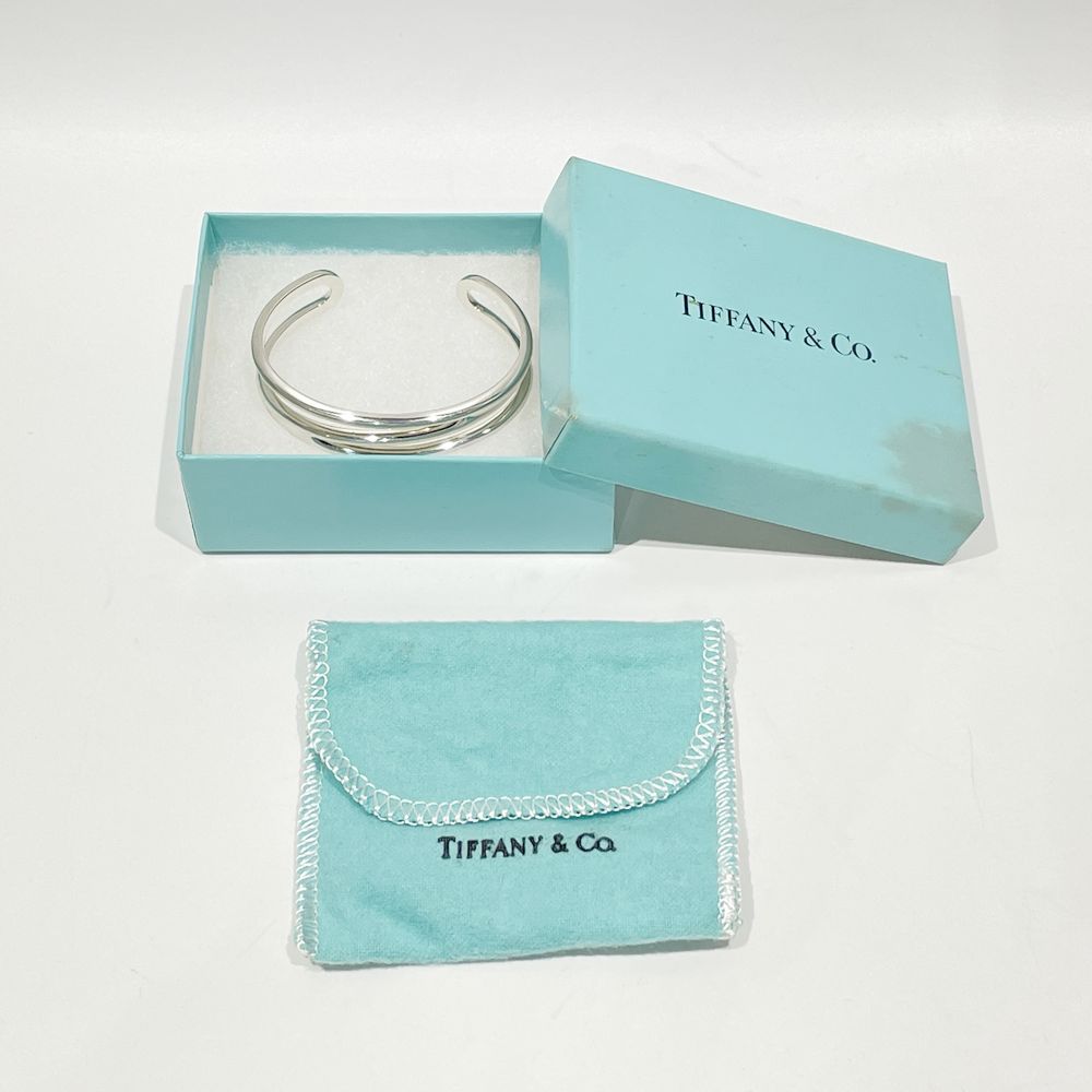 中古AB/使用感小】TIFFANY&Co. ティファニー オープン ダイアゴナル シルバー925 レディース バングル シルバー20453609