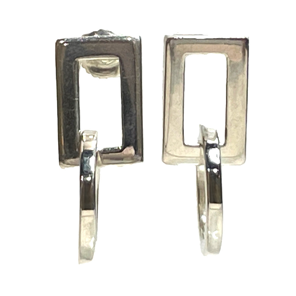 GUCCI Square Round Swing *No catch on one side Earrings Silver 925 Women's [Used B] 20240315