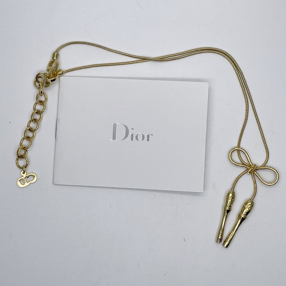 Christian Dior Ribbon Jump Rope Vintage Necklace GP Women's [Used AB] 20240306