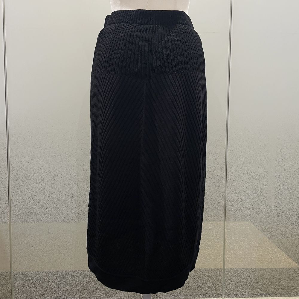 CHANEL Coco Mark Plate Tight Knit 08A Long Skirt Wool/Nylon/Spandex Women's [Used AB] 20240214