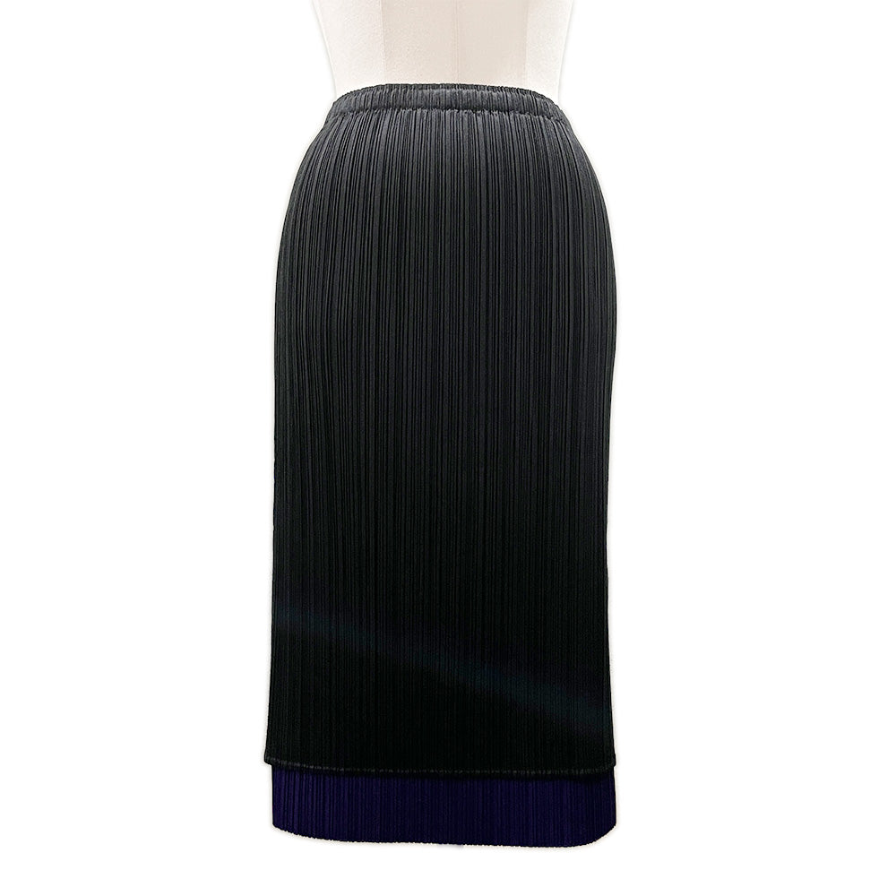 PLEATS PLEASE Layered Color Slit Elastic Waist Tight Medium PP93-JG591 Skirt Polyester Women's [Used AB] 20240302