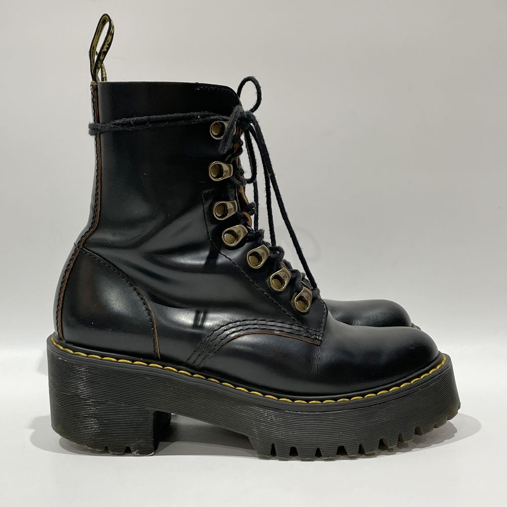 Dr.Martens LEONA UK3 (approx. 22.0cm) Boots Thick Sole Trekking Boots Leather/Rubber Unisex [Used AB] 20240315