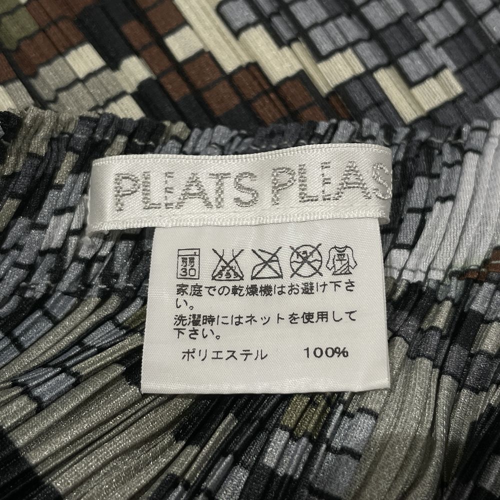 PLEATS PLEASE All pattern Diagonal pleats Block check Elastic waist Size 1 PP03-JG552 Skirt Polyester Women's [Used AB] 20240302