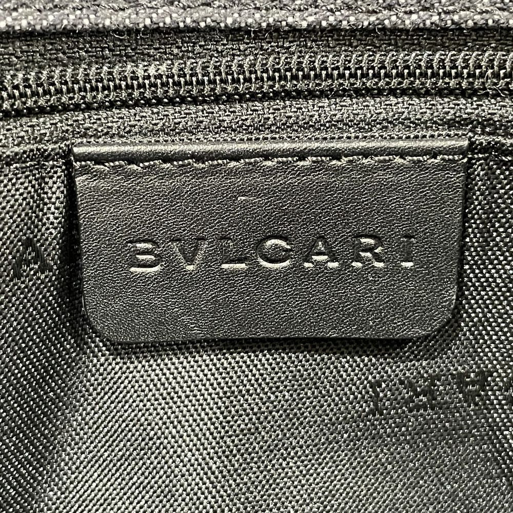 BVLGARI Logo Plate Logomania Shoulder Bag Denim/Leather Women's [Used AB] 20240210