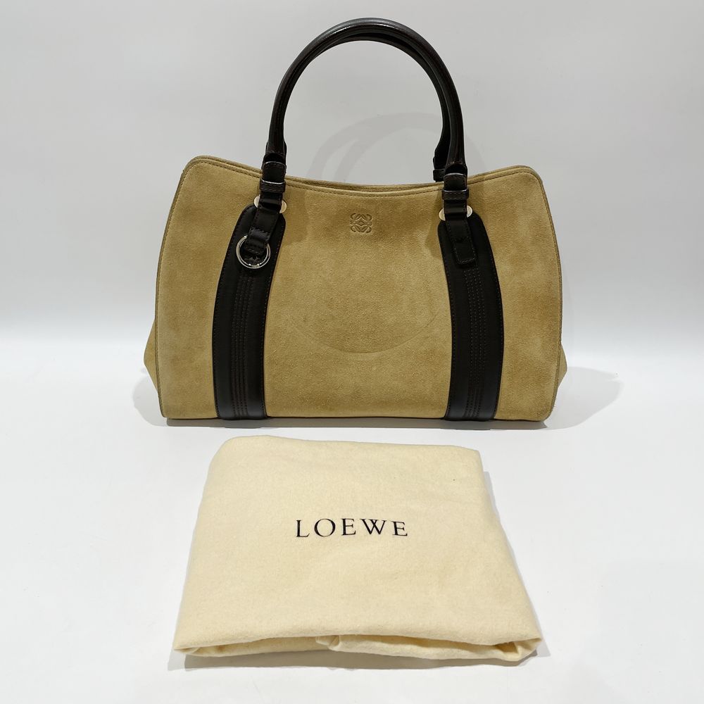 LOEWE Camoscio Anagram Bicolor Handbag Suede/Leather Women's [Used B] 20240211