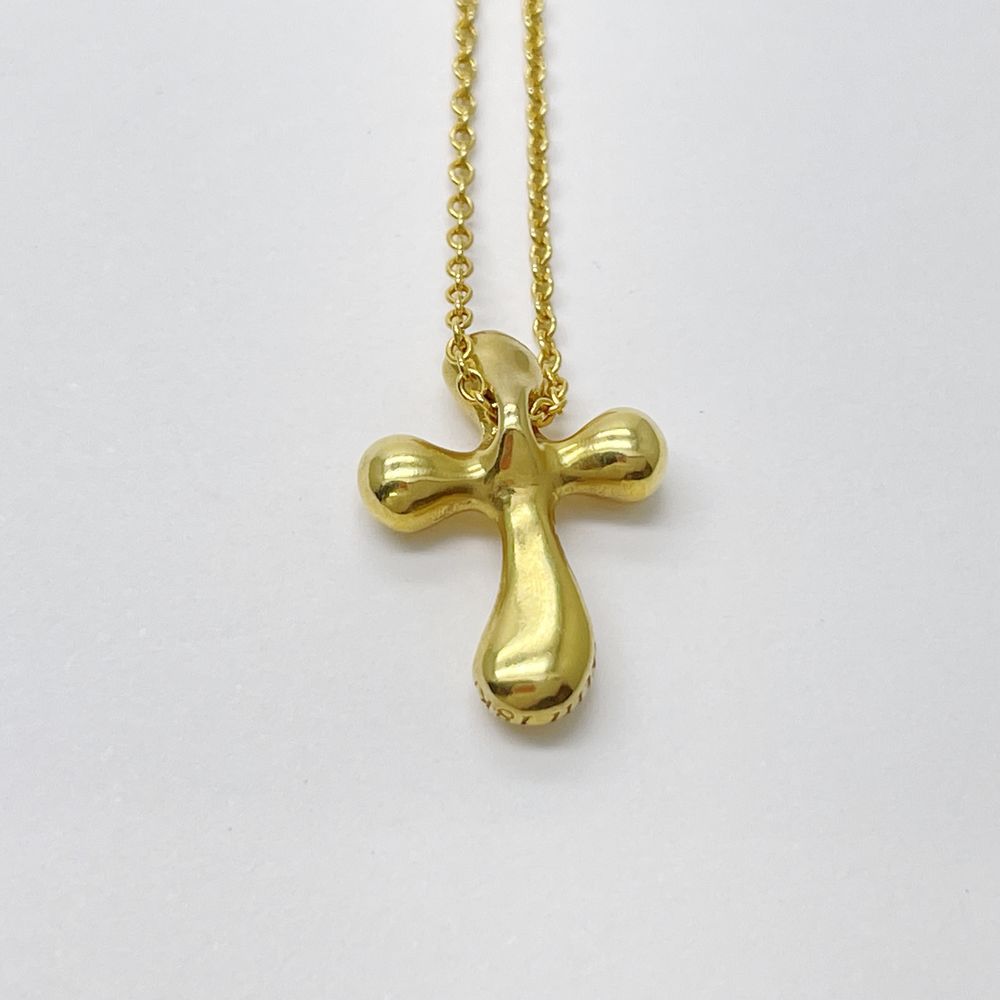 TIFFANY&amp;Co. Elsa Peretti Small Cross Necklace K18 Yellow Gold Women's [Used AB] 20240221