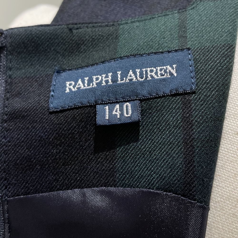 RALPH LAUREN Tartan Plaid Sleeveless Side Button 140 Dress Wool/Polyester Kids [Used AB] 20240324
