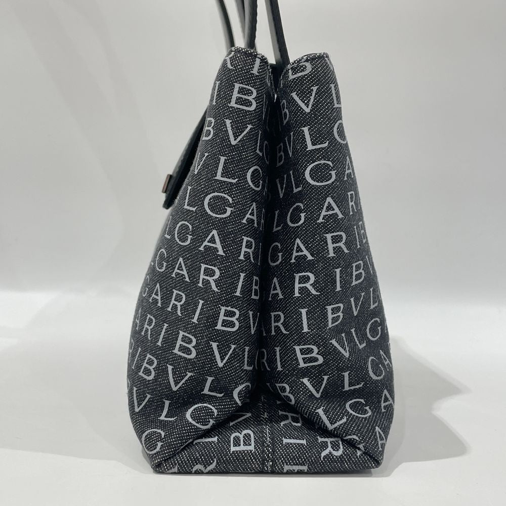 BVLGARI Logomania Shoulder Bag Denim/Leather Women's [Used AB] 20240217