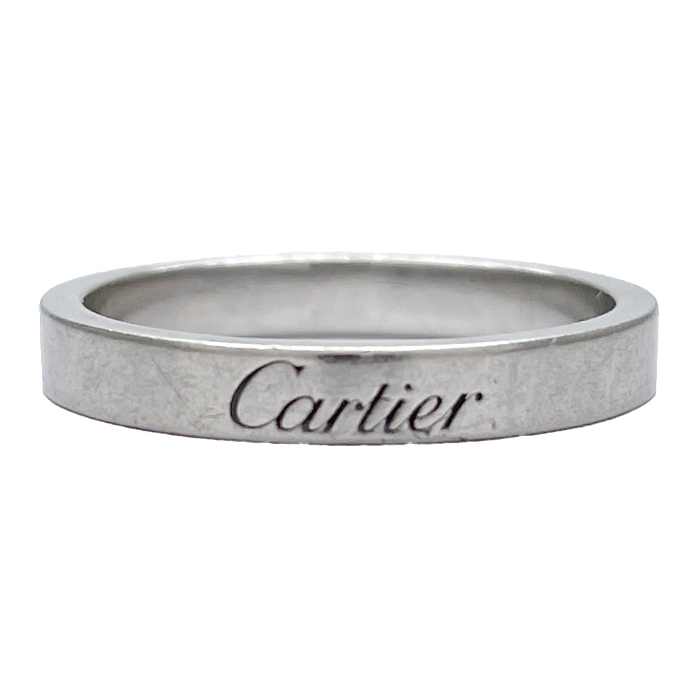 CARTIER C de Cartier Wedding Engraved *Initials No. 55/14.5 Ring Pt950 Platinum Unisex [Used B] 20240319