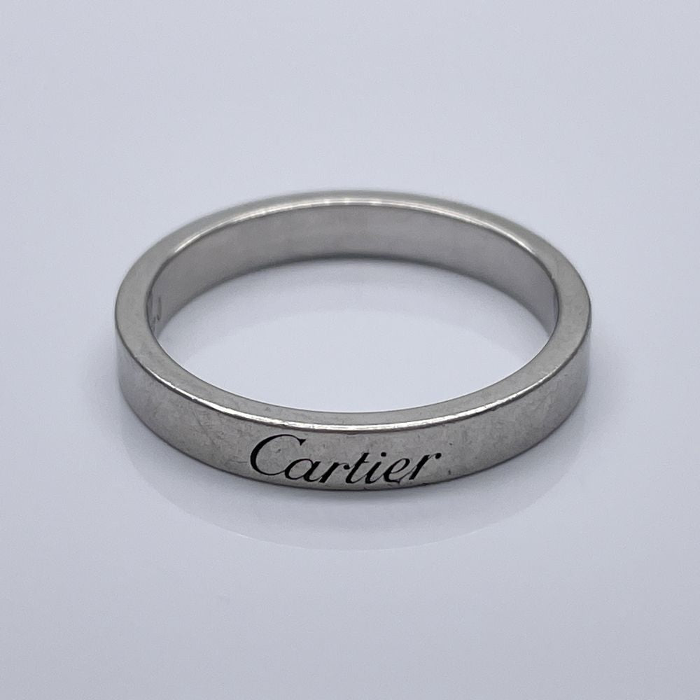 中古B/標準】CARTIER カルティエ Cドゥ カルティエ ウェディング エングレーブド ※イニシャル入り Pt950 ユニセックス リング・指輪  55/14.5号20456563