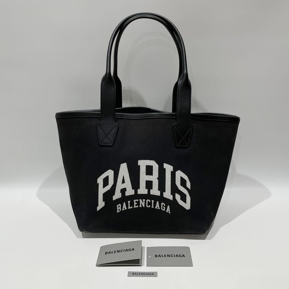 中古B/標準】BALENCIAGA バレンシアガ CITIES PARIS JUMBO シティズ パリス ジャンボ スモール ロゴ プリント  バイカラー ユニセックス トートバッグ 692068 ブラック×ホワイト20456568