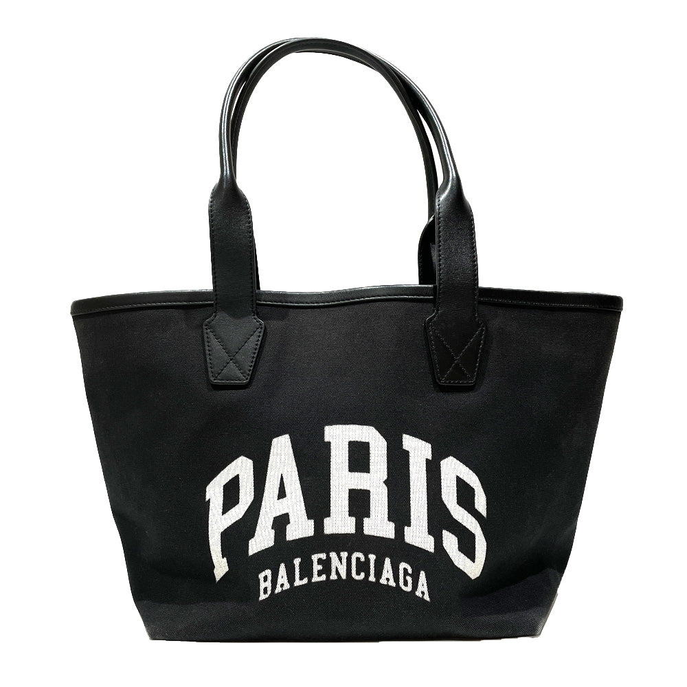 BALENCIAGA CITIES PARIS JUMBO Cities Paris Jumbo Small Logo Print Bicolor 692068 Tote Bag Canvas/Leather Unisex [Used B] 20240302