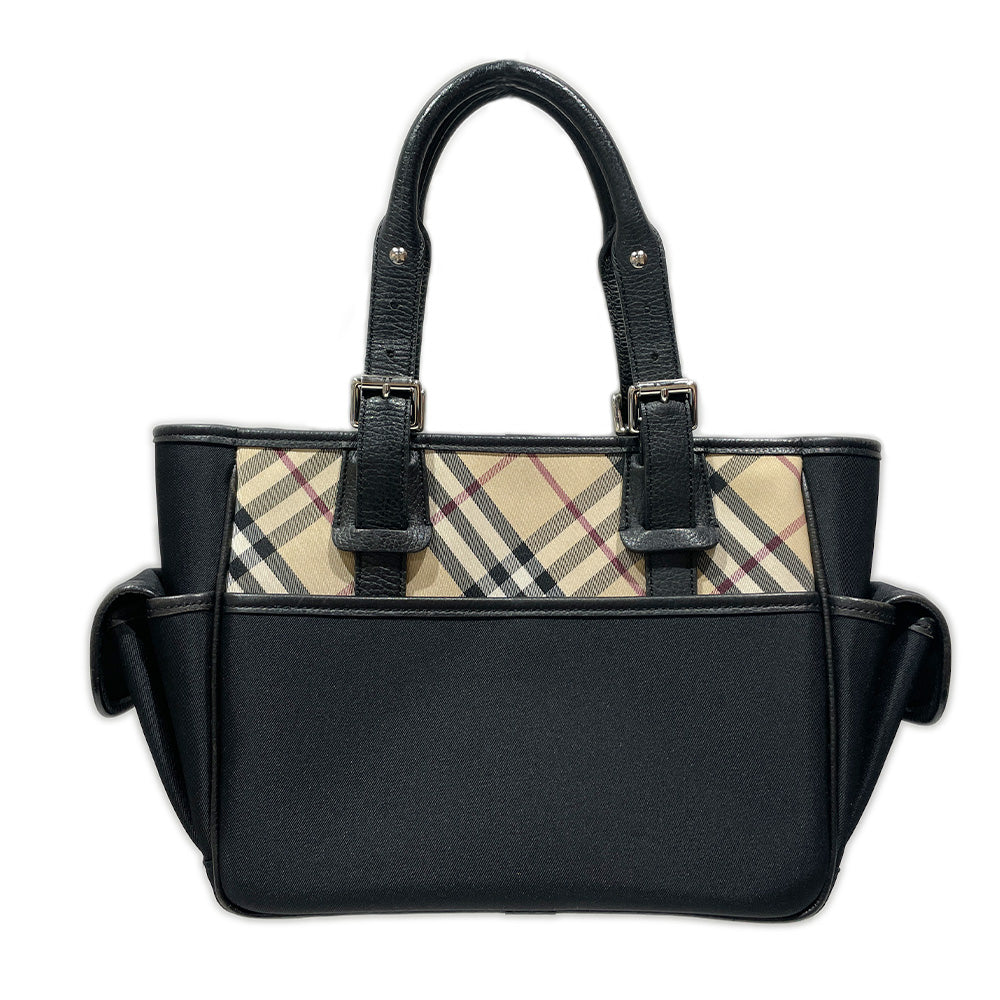 BURBERRY Check Side Pocket Handbag Canvas/Leather Women's [Used AB] 20240224