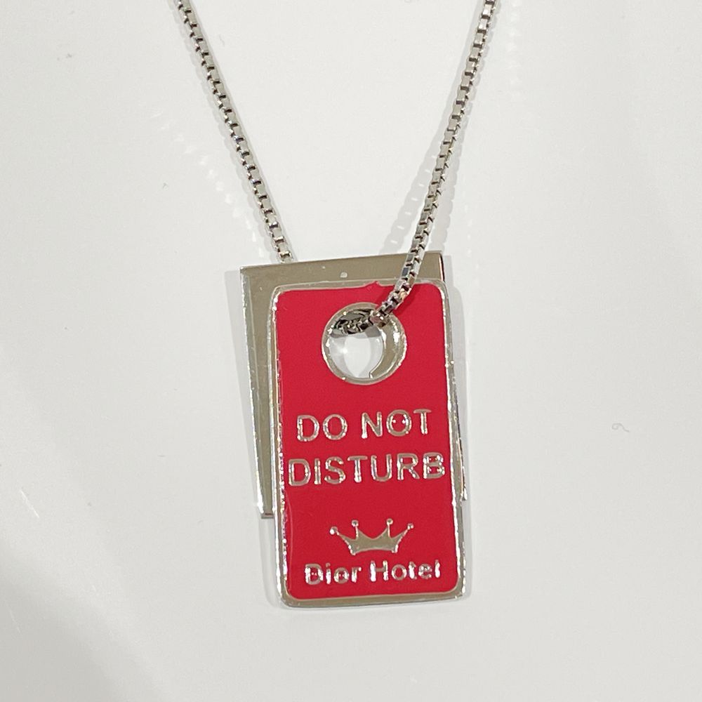 中古B/標準】Christian Dior クリスチャンディオール プレート ロゴ ヴィンテージ メタル レディース ネックレス  シルバー20456638