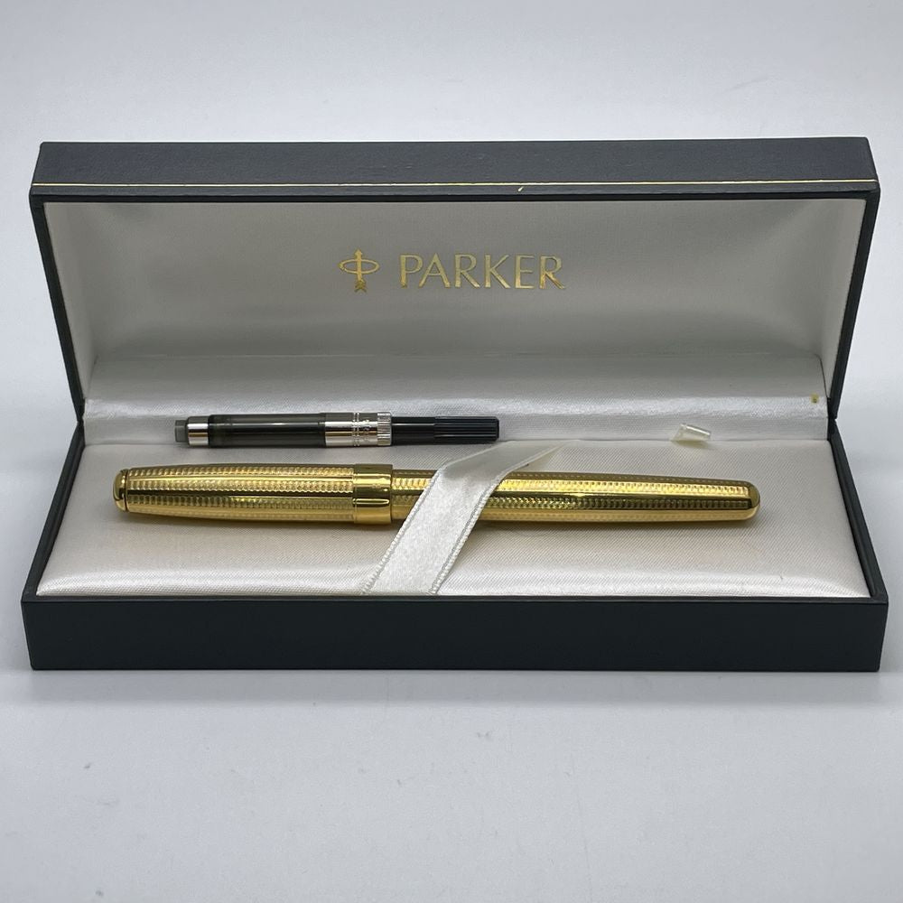 PARKER Fountain Pen Sonnet Cascade Gold Plate Dual-use Nib 750 Character Width F Fine Point Out of Print Unisex [Used AB] 20240225