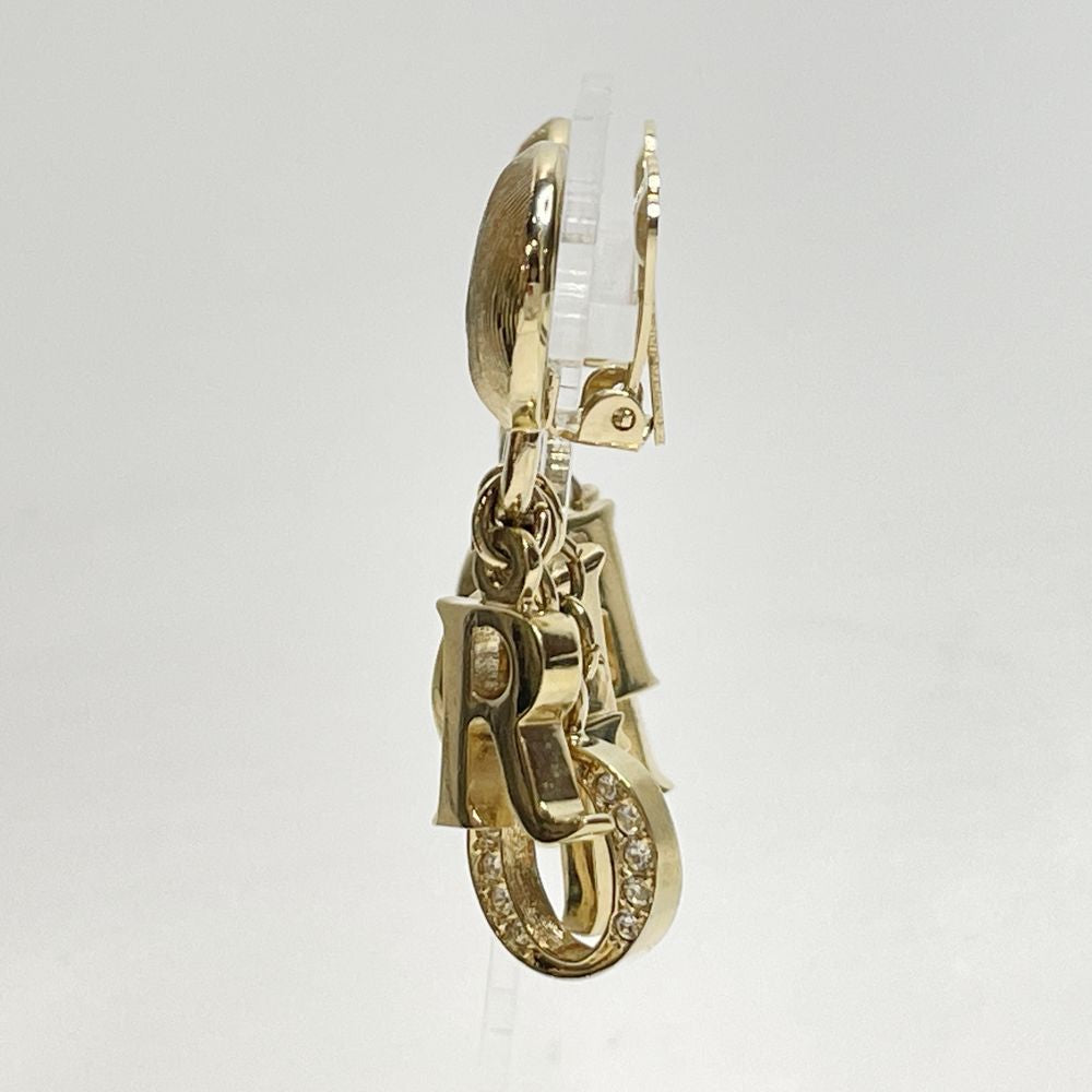 Christian Dior Logo Swing Charm Earrings Women's [Used AB] 20240316