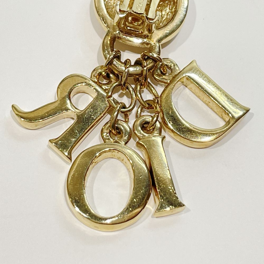 Christian Dior Logo Swing Charm Earrings Women's [Used AB] 20240316