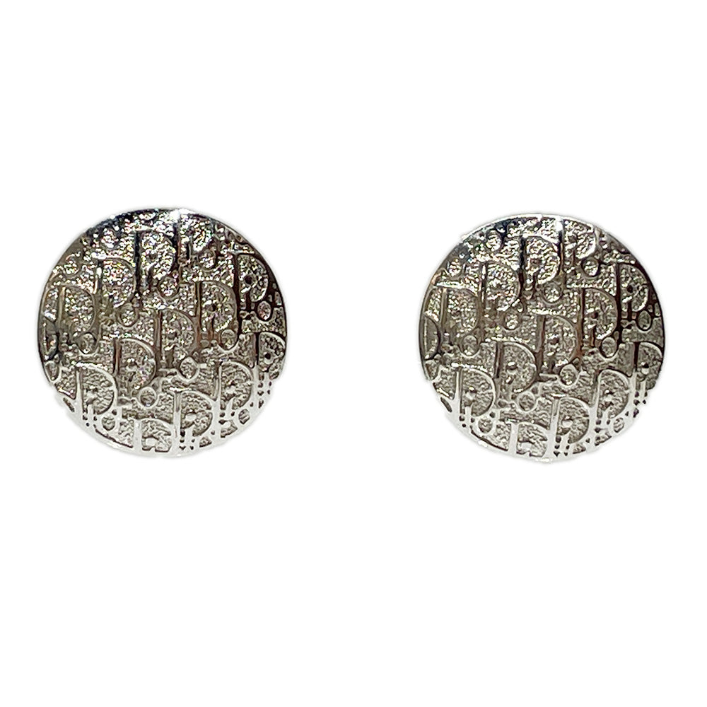 Christian Dior Trotter Logo Round Vintage Earrings Metal Women's [Used AB] 20240306
