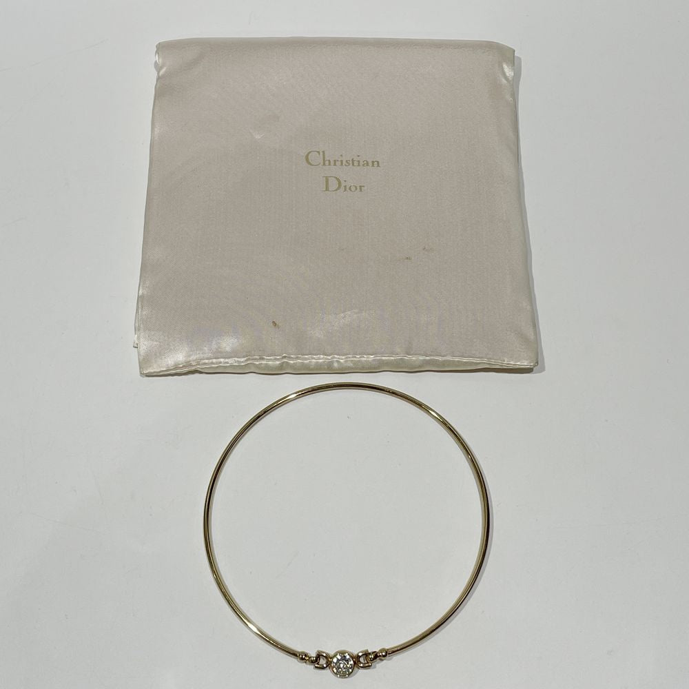 Christian Dior(クリスチャンディオール) 一粒 大粒 チョーカー ネックレス /ラインストーン レディース【中古AB】