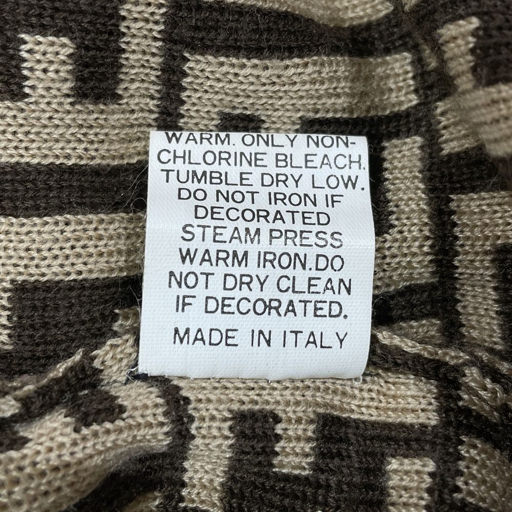 FENDI Zucca knit short sleeve cardigan size M FF allover pattern ensemble / ladies [Used AB] 20240325