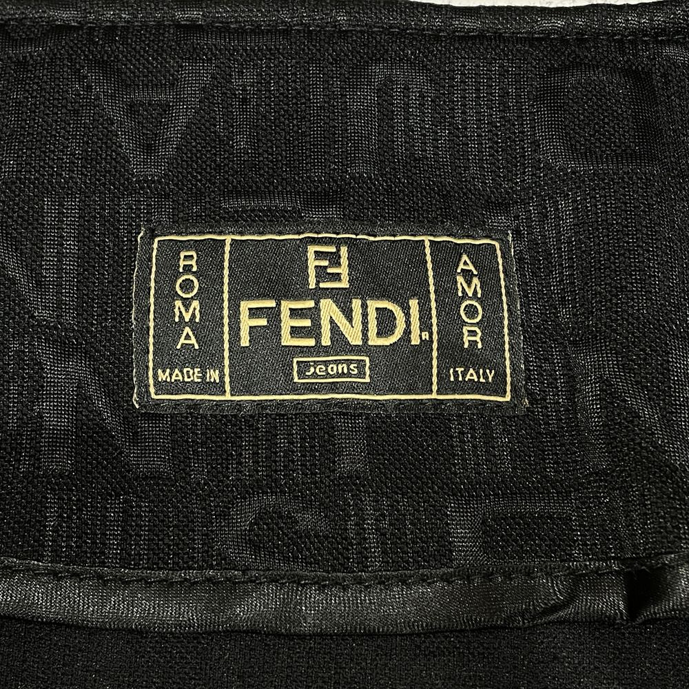 中古AB/使用感小】FENDI フェンディ ロゴ ジャージ スカート セット ジップアップ ヴィンテージ レディース セットアップ  ブラック20456665