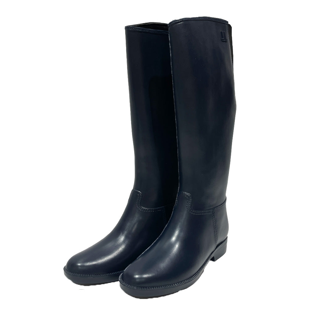 LANVIN en Bleu Size M (approx. 23-23.5cm) Long Logo Boots Rain Shoes Rubber Women's [Used AB] 20240226
