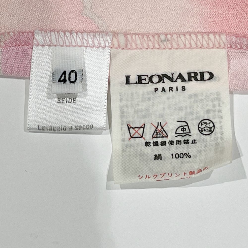 LEONARD(レオナール) サイズ40 花柄 ピンク Tシャツ トップス カットソー シルク/ レディース【中古AB】20240327