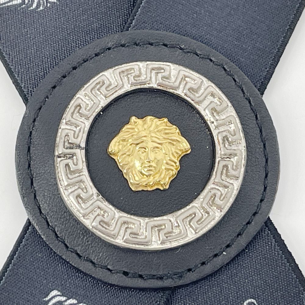 中古AB/使用感小】VERSACE ヴェルサーチ ヴィンテージ メドゥーサ ズボン吊り ェ ユニセックス サスペンダー  ブラック×ホワイト20456707