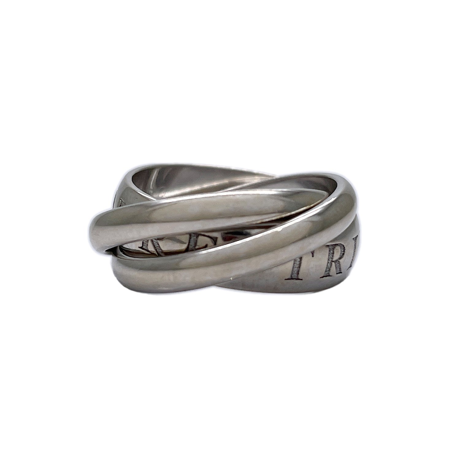 CARTIER Trinity OR AMOURET TRINITY 1998 Christmas Limited Edition 50/10 Ring K18 White Gold Women's [Used B] 20240308