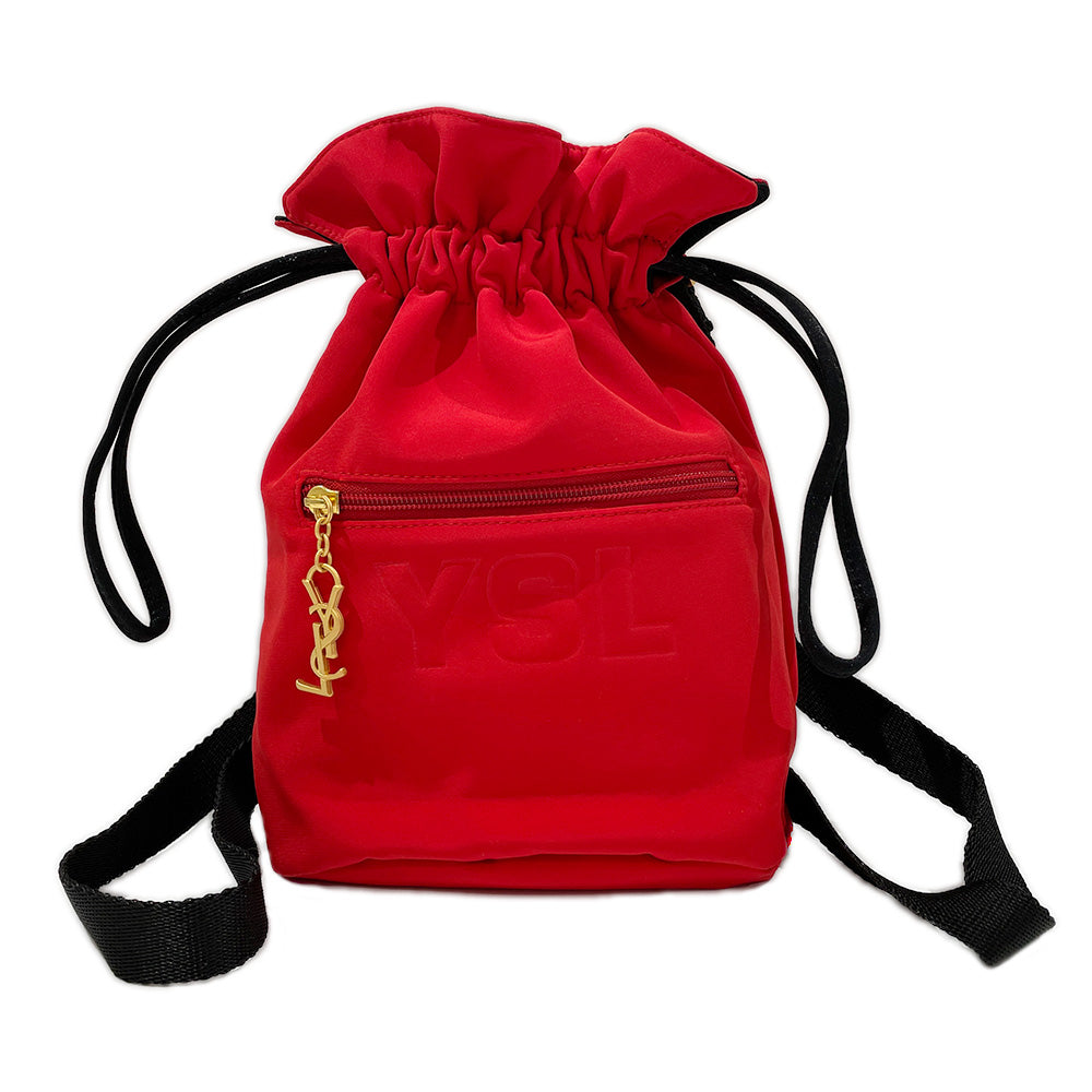 YVES SAINT LAURENT YSL Drawstring Chain Mini Vintage Backpack/Daypack Nylon Women's [Used AB] 20240309