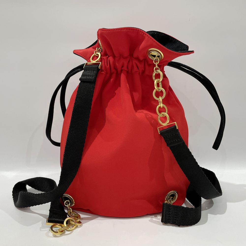 YVES SAINT LAURENT YSL Drawstring Chain Mini Vintage Backpack/Daypack Nylon Women's [Used AB] 20240309