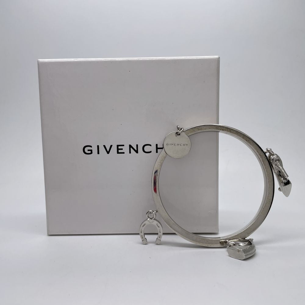 中古AB/使用感小】GIVENCHY ジバンシィ ヴィンテージ アイコン ブレスレット ラッキーチャーム ガーランド メタル ユニセックス バングル  シルバー20457847