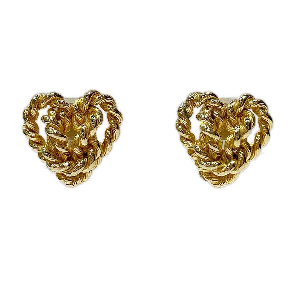 GIVENCHY Twist Chain Heart Earrings Women's [Used AB] 20240310