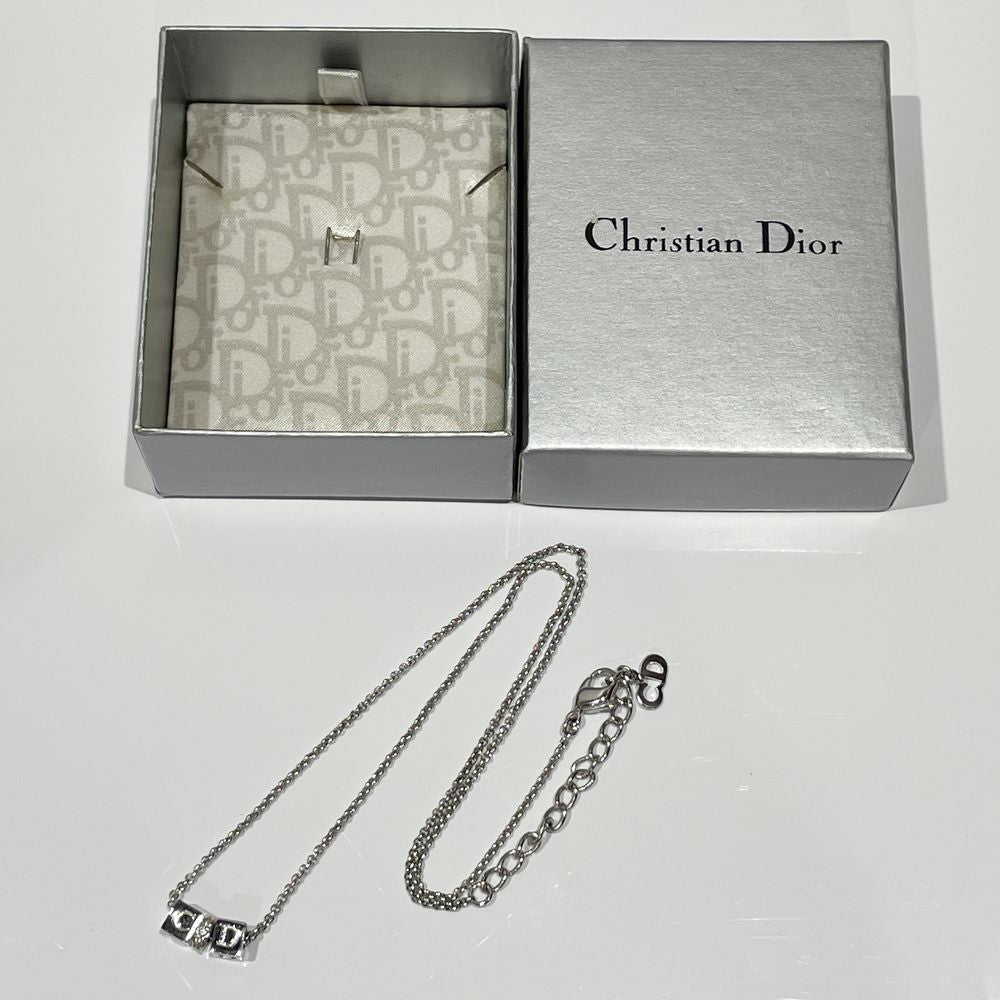 Christian Dior(クリスチャンディオール) ロゴ サイコロ キューブ ヴィンテージ ネックレス メタル/ラインストーン レディース【中古AB】20240315