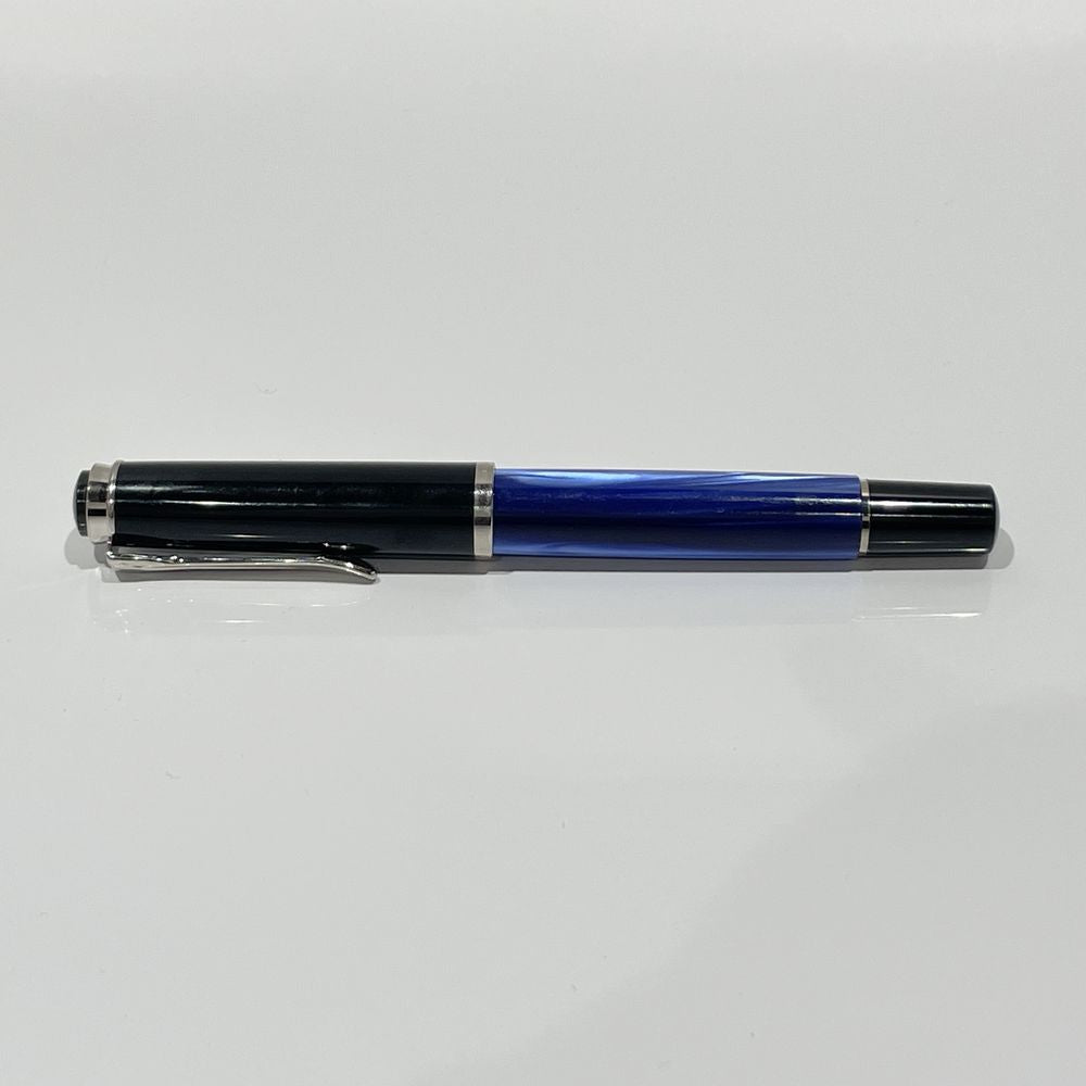 PERIKAN Classic M205 Blue Marble Blue Character Width M (Medium) Inhalation Type Compact Size M400 Fountain Pen Metal/Celluloid Unisex [Used AB] 20240309