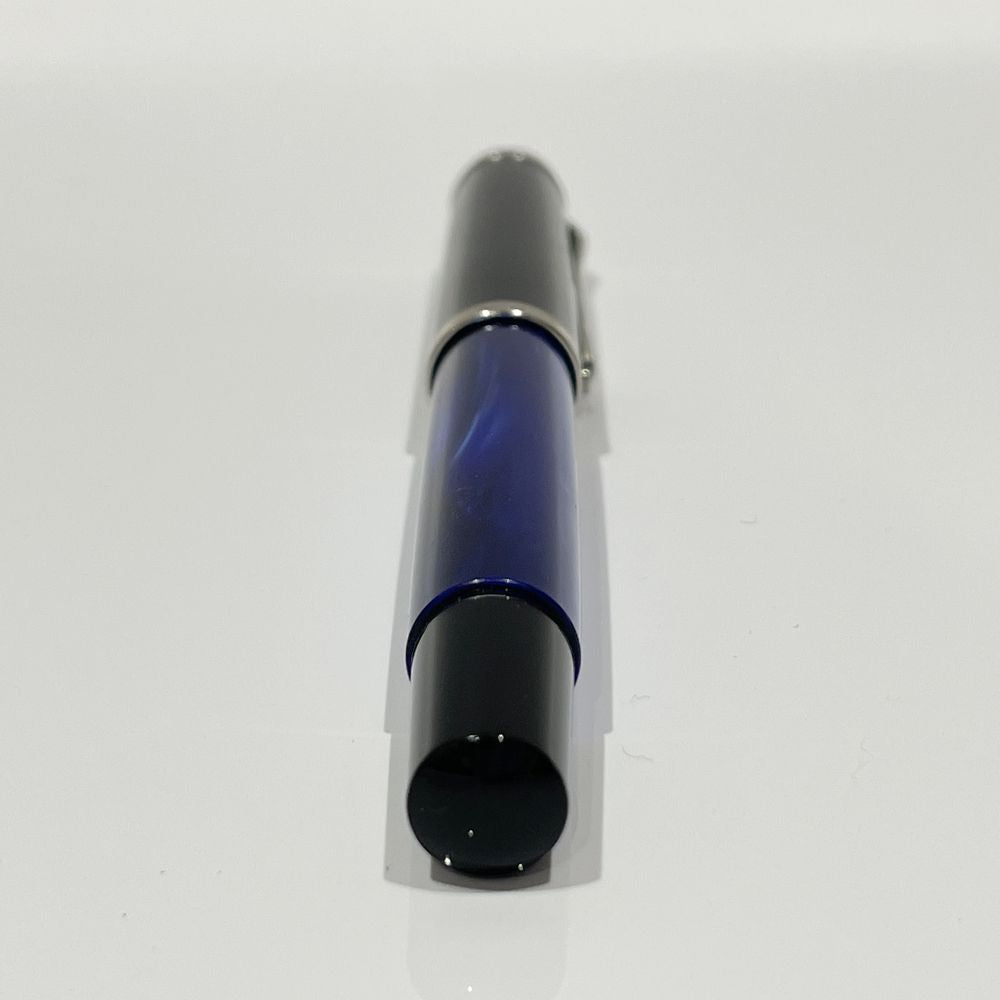 PERIKAN Classic M205 Blue Marble Blue Character Width M (Medium) Inhalation Type Compact Size M400 Fountain Pen Metal/Celluloid Unisex [Used AB] 20240309