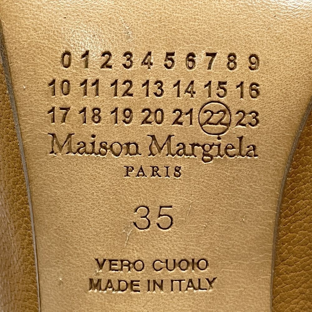 MARTIN MARGIELA(マルタンマルジェラ) タビブーツ サイズ35（JP22.0cm程度） ブラウン×シルバー スプリットトゥ クラッシュヒール 足袋 ブーツ レザー/メタル/樹脂 レディース【中古A】20240325