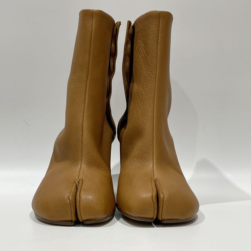 (Maison Margiela) Tabi Boots Size 35 (JP approx. 22.0cm) Brown x Silver Split Toe Crash Heel Tabi Leather/Metal/Resin Women's [Used A] 20240308