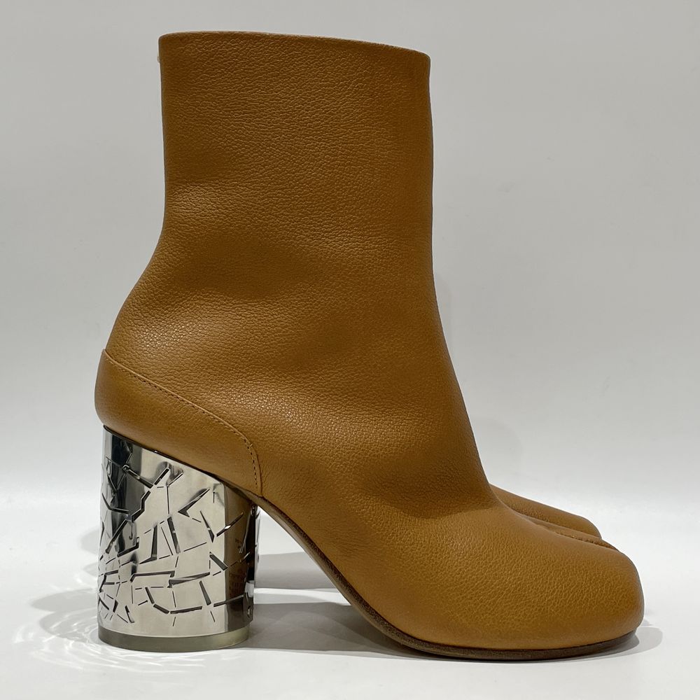 (Maison Margiela) Tabi Boots Size 35 (JP approx. 22.0cm) Brown x Silver Split Toe Crash Heel Tabi Leather/Metal/Resin Women's [Used A] 20240308