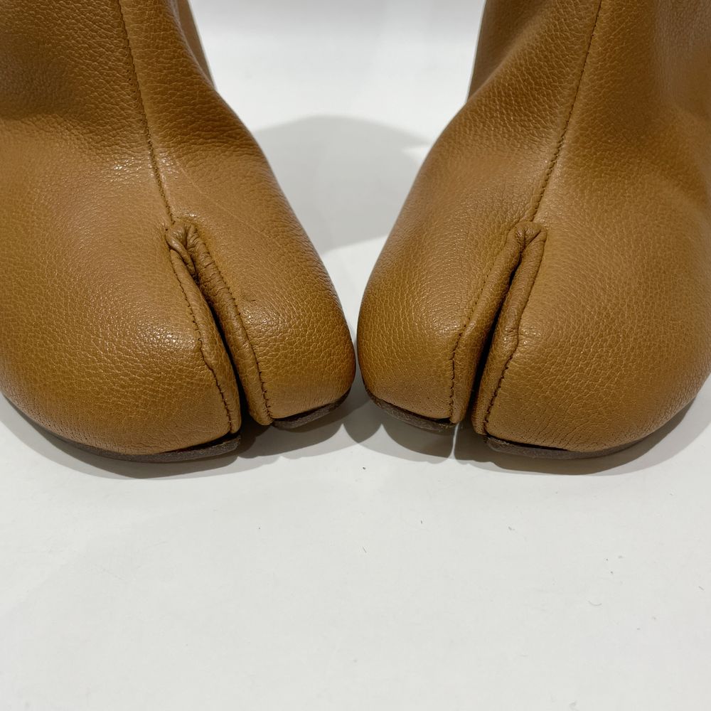(Maison Margiela) Tabi Boots Size 35 (JP approx. 22.0cm) Brown x Silver Split Toe Crash Heel Tabi Leather/Metal/Resin Women's [Used A] 20240308